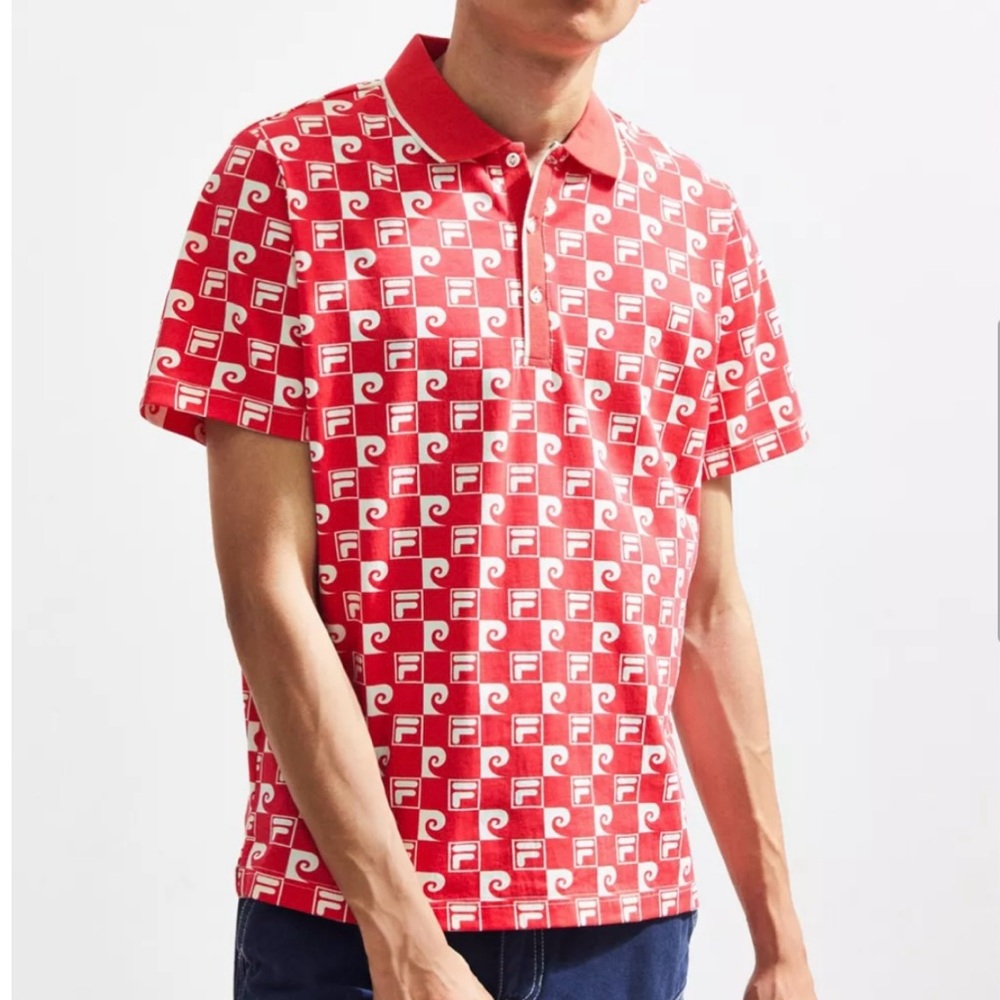 FILA + Pierre Cardin Checkered Polo Shirt